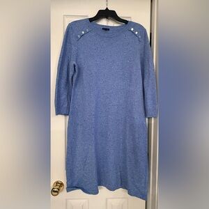 Talbots Blue Tweed Sweater Dress